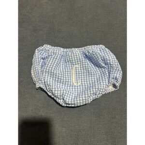Cecil And Lou Monogram "C" Blue Gingham Diaper Cover Size 12 Months